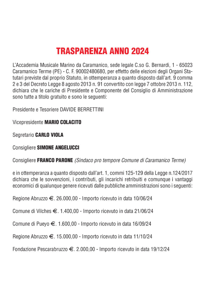 Trasparenza Marino da Caramanico